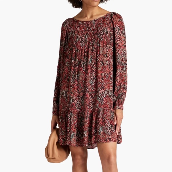 NICHOLAS | Dresses | 395 Nicholas Snake Print Devan Pleat Mini Dress W  Pockets Womens Us 2 New Nwt | Poshmark